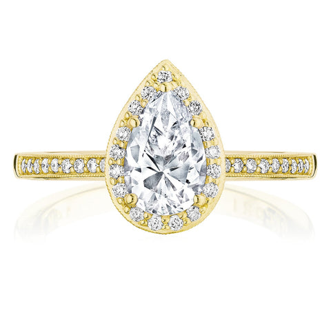Tacori 14k Yellow Gold Coastal Crescent Collection Classic Engagement Ring Setting 0.24CTW