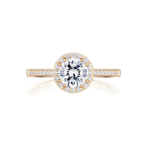 Tacori 14k Rose Gold Coastal Crescent Collection Classic Engagement Ring Setting 0.23CTW