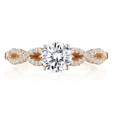 Tacori 14k Rose Gold Coastal Crescent Collection Classic Engagement Ring Setting 0.25CTW
