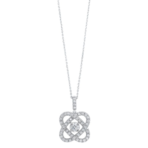 14K White Gold Love's Crossing Diamond Pendant (0.25 ctw)