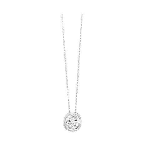 White Gold 1/2ctw Diamond Pendant Necklace