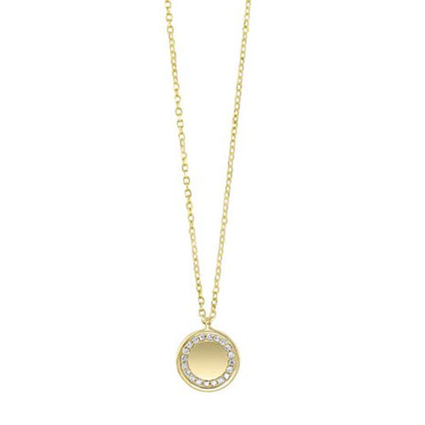 Diamond Eternity Halo Pendant Necklace In 10K Yellow Gold (0.06 CTW)