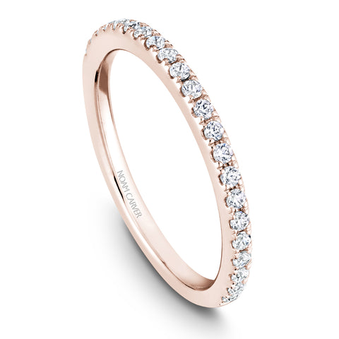 Noam Carver Rose Gold Oval Diamond Engagement Ring Setting with Halo (0.39 CTW)