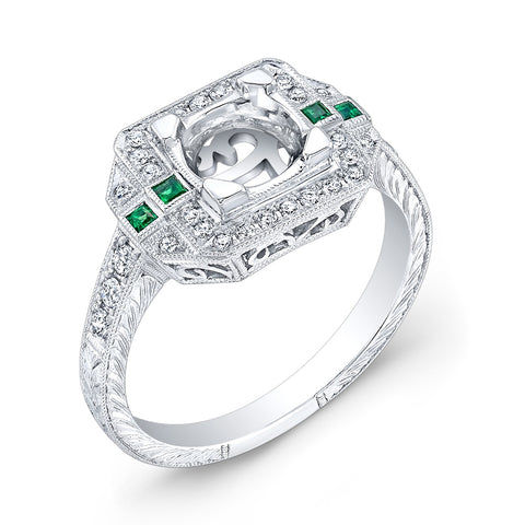 Jolie Designs Round Diamond Vintage Engagement Ring (0.36 CTW)