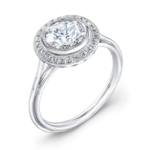 Jolie Designs Round Diamond Vintage Engagement Ring (0.10 CTW)