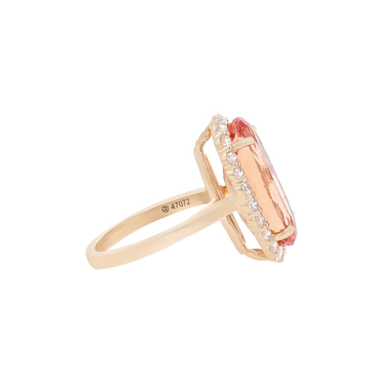 Oval Imperial Topaz and Diamond Ring