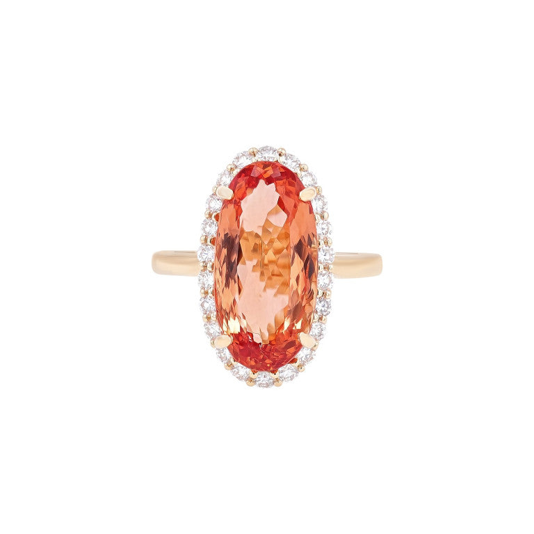 Oval Imperial Topaz and Diamond Ring