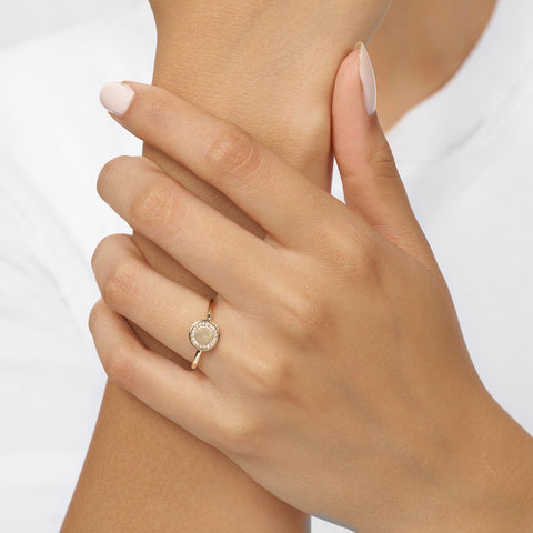 Diamond Eternity Halo Ring In 10K Yellow Gold (0.06 CTW)