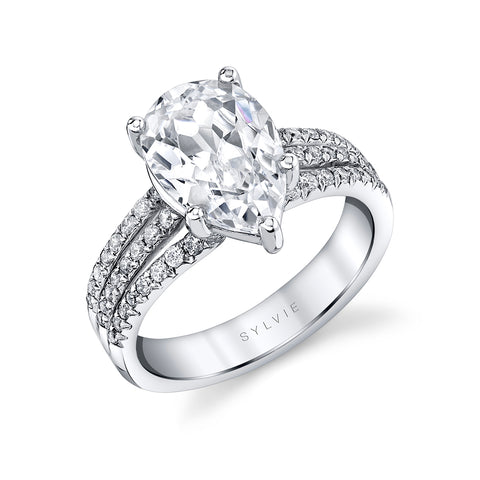 Sylvie Solitaire Split Shank Engagement Ring Setting