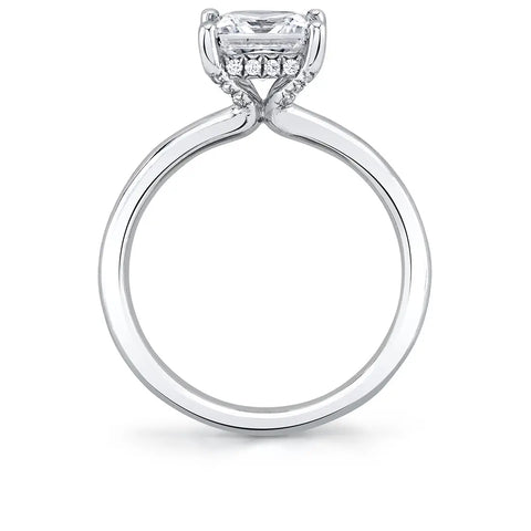 Sylvie Melany Oval Hidden Halo Engagement Ring Setting