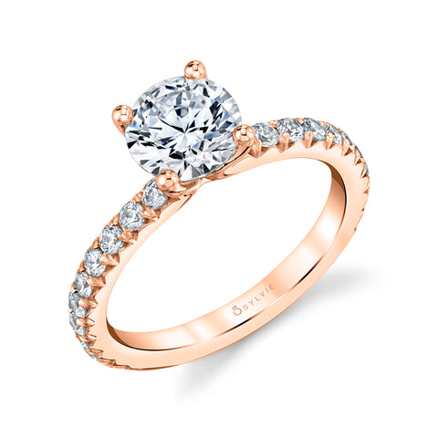 Sylvie Vanessa Round Classic Engagement Ring Setting