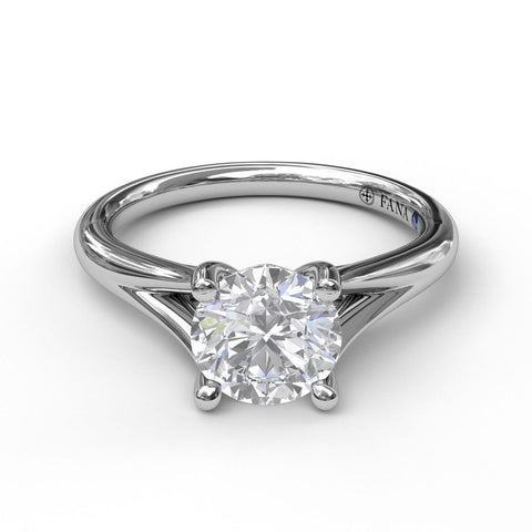 Round Cut Solitaire With Delicate Split Band