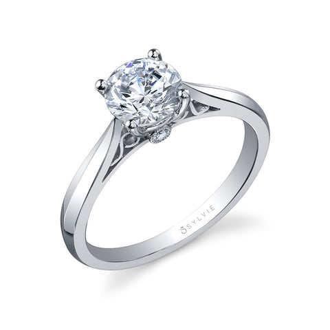 Sylvie Carina Solitaire Engagement Ring Sylvie