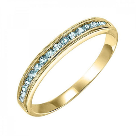 14K Blue Topaz Stackable  Band