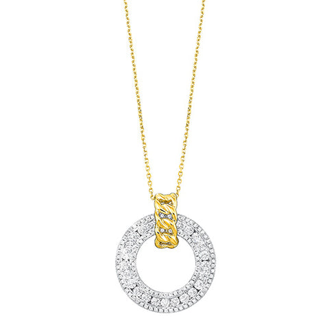 14K Diamond Pendant .75 ctw