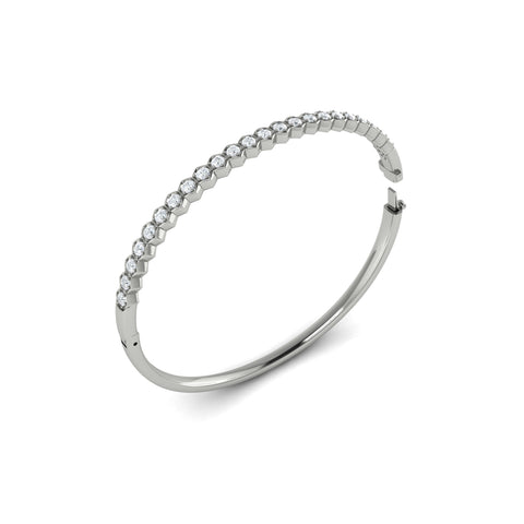 Vlora Serafina 14K Diamond Honeycomb Hinged Bangle (Diamond 1.38CTW)