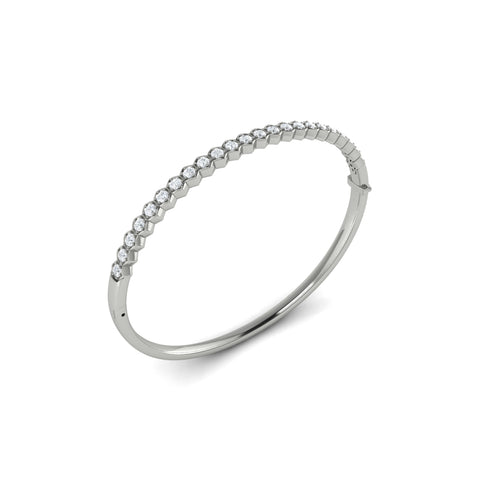 Vlora Serafina 14K Diamond Honeycomb Hinged Bangle (Diamond 1.38CTW)