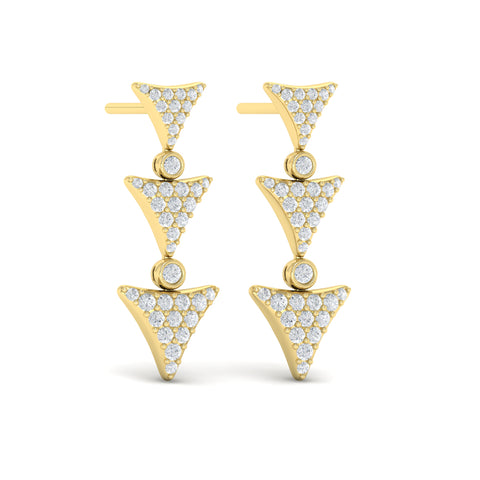 Vlora Serafina 14KDiamond Trinity Drop Statement Earrings (0.71CTW)