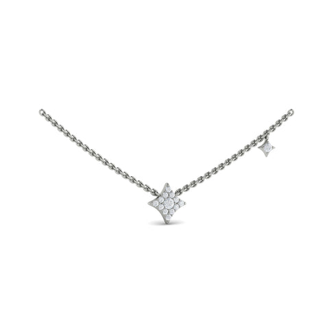 Vlora Estrella 14K Diamond Cluster Vlora Star Double Pendant Necklace (0.23CTW)