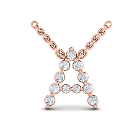 Vlora Amuleta 14K Diamond Initial Pendant Necklace (Approximately 0.2CTW)