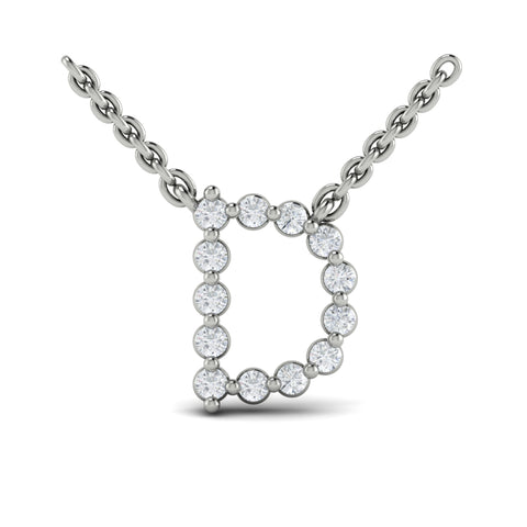 Vlora Amuleta 14K Diamond Initial Pendant Necklace (Approximately 0.2CTW)