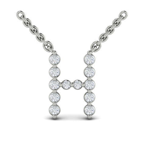 Vlora Amuleta 14K Diamond Initial Pendant Necklace (Approximately 0.2CTW)