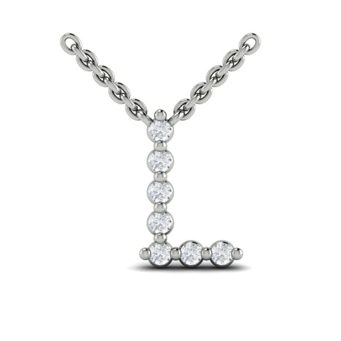 Vlora Amuleta 14K Diamond Initial Pendant Necklace (Approximately 0.2CTW)