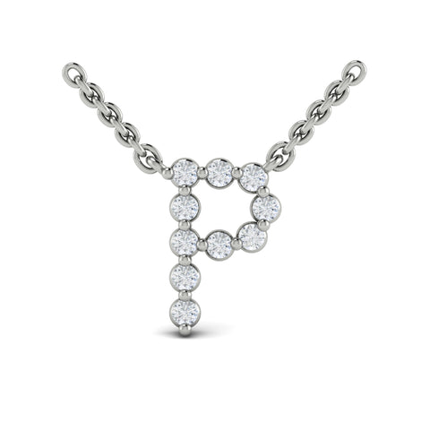 Vlora Amuleta 14K Diamond Initial Pendant Necklace (Approximately 0.2CTW)