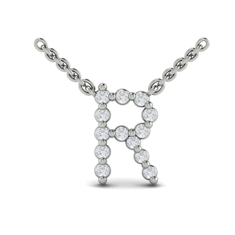 Vlora Amuleta 14K Diamond Initial Pendant Necklace (Approximately 0.2CTW)