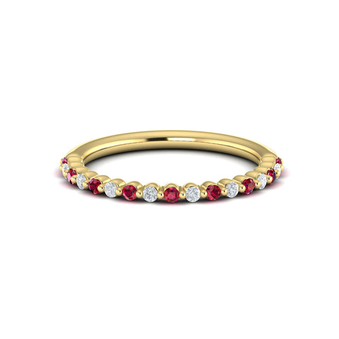 Vlora Adella14K Diamond and Ruby Ring (0.2CTW Diamond, 0.25CTW Ruby)