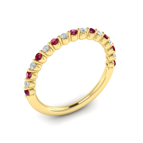 Vlora Adella14K Diamond and Ruby Ring (0.2CTW Diamond, 0.25CTW Ruby)