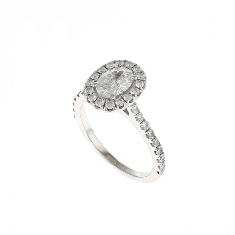 Oval Halo Complete Engagement Ring (1.52CTW)