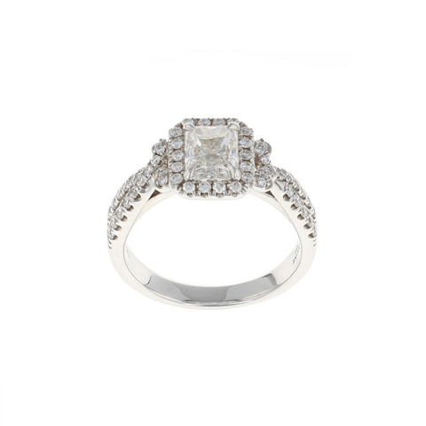 Complete Radiant Halo Diamond Engagement Ring (1.47CTW)