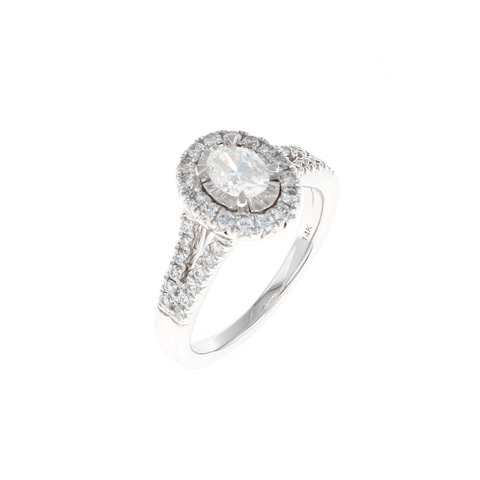 Oval Halo Complete Engagement Ring (1.00CTW)
