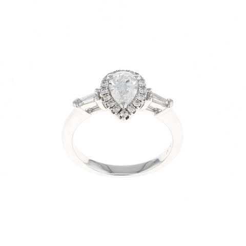 Pear Halo Complete Engagement Ring (1.03CTW)
