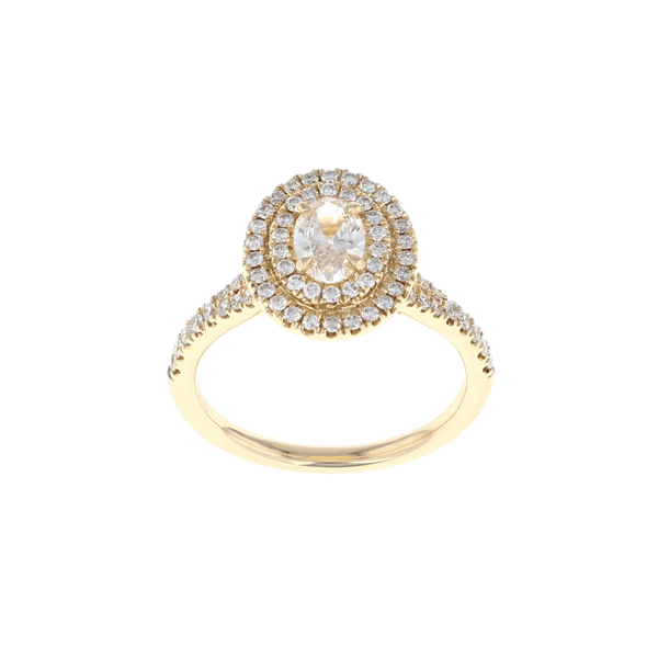 Oval Double Halo Complete Engagement Ring (0.94CTW)