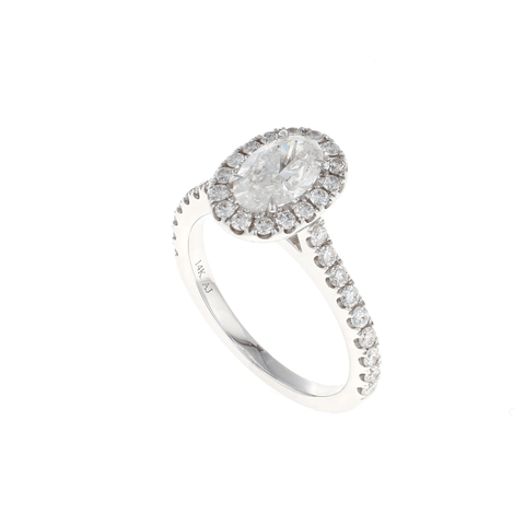 Oval Halo Complete Engagement Ring (1.57CTW)