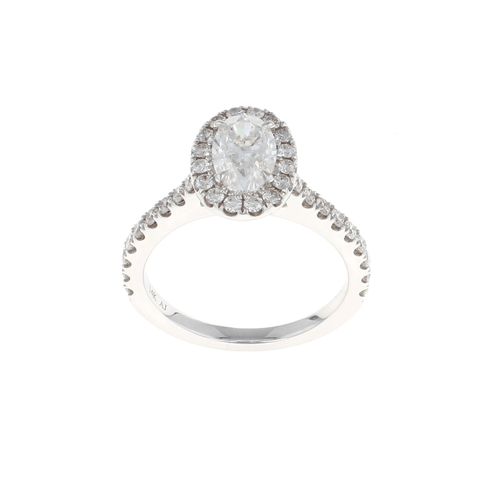 Oval Halo Complete Engagement Ring (1.57CTW)