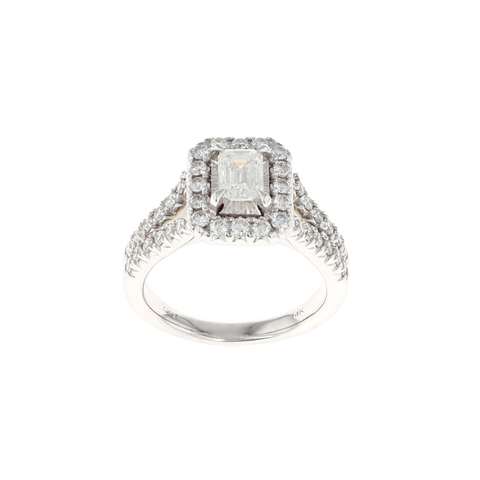 Emerald Cut Halo Complete Engagement Ring (1.50CTW)