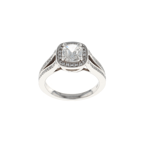 Cushion Halo Complete Engagement Ring (1.30CTW)
