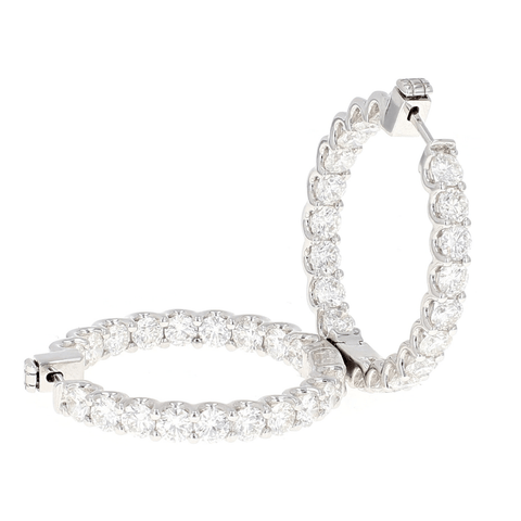 Inside Out Diamond Hoop Earrings 7.03CTW