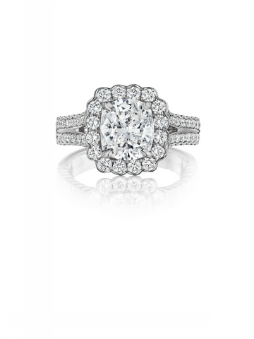 Henri Daussi Cushion Collection Diamond Ring Setting (0.8 CTW)