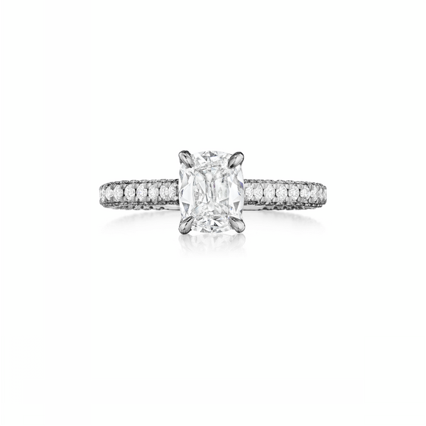 Henri Daussi Cushion Collection Diamond Ring Setting (0.9 CTW)