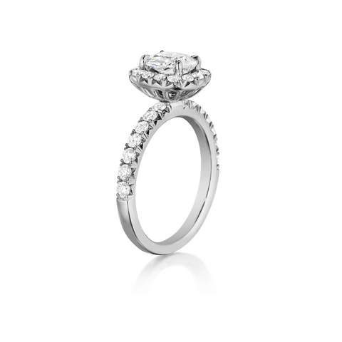 Henri Daussi Cushion Collection Diamond Ring Setting (0.90 CTW)
