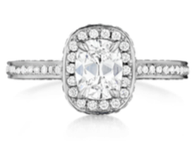 Henri Daussi Cushion Collection Diamond Ring Setting (0.7 CTW)