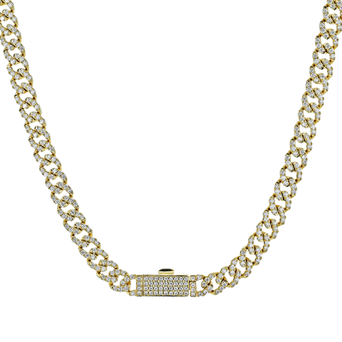 Simon G cn140 Lock Necklace in 14k Gold with Diamonds