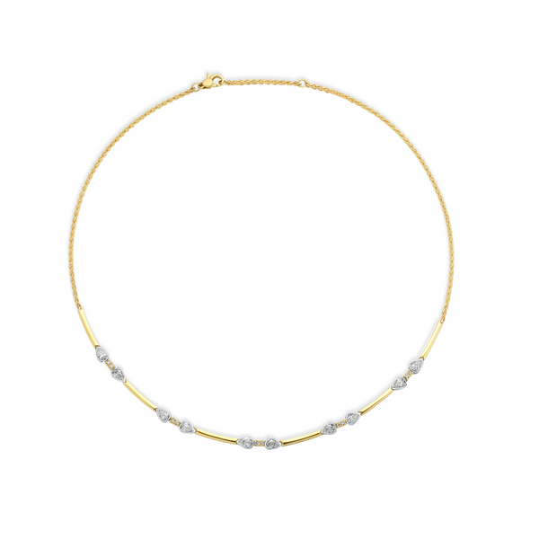 Two Toned Necklace with Pear Shaped Diamonds
