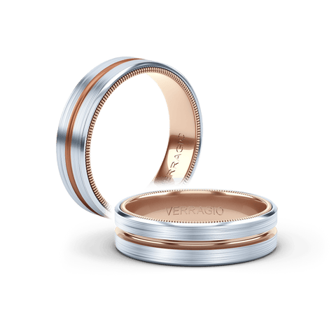 Verragio Men's Band VW-6121-18k Rose Gold & White Gold